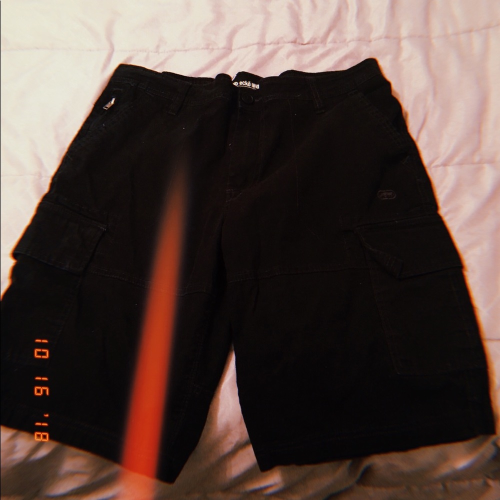 Black Ecko Unlimited Cargo Shorts